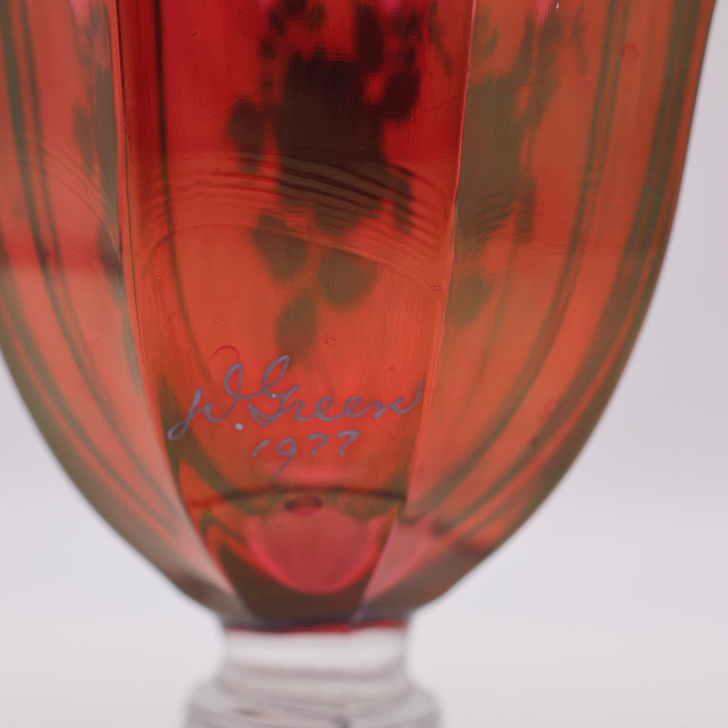 Vintage Westmoreland Ruby Red Flash Glass Urn Candy Jar