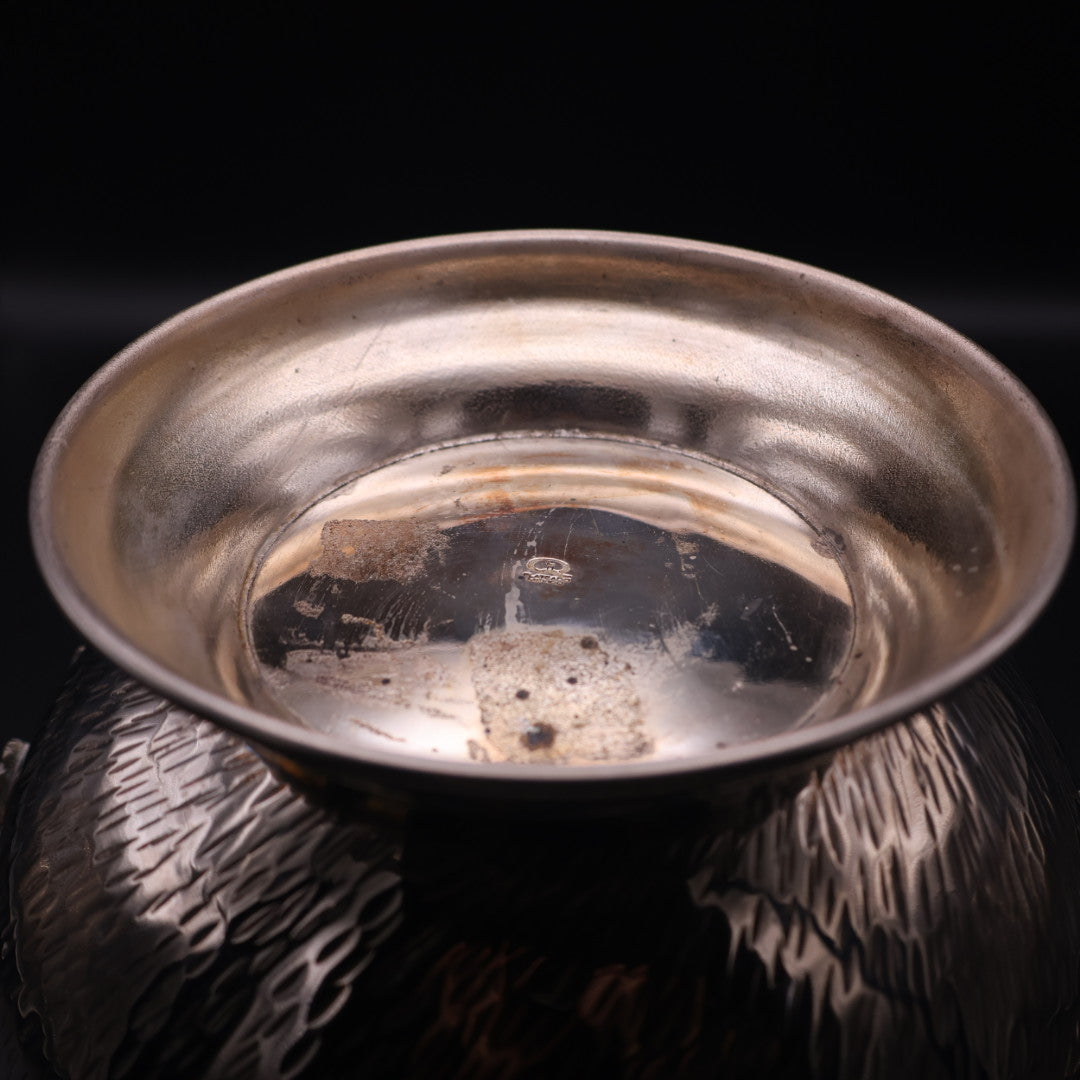 Vintage Mid-Century Mexican Hammered Silverplate Lidded Tureen