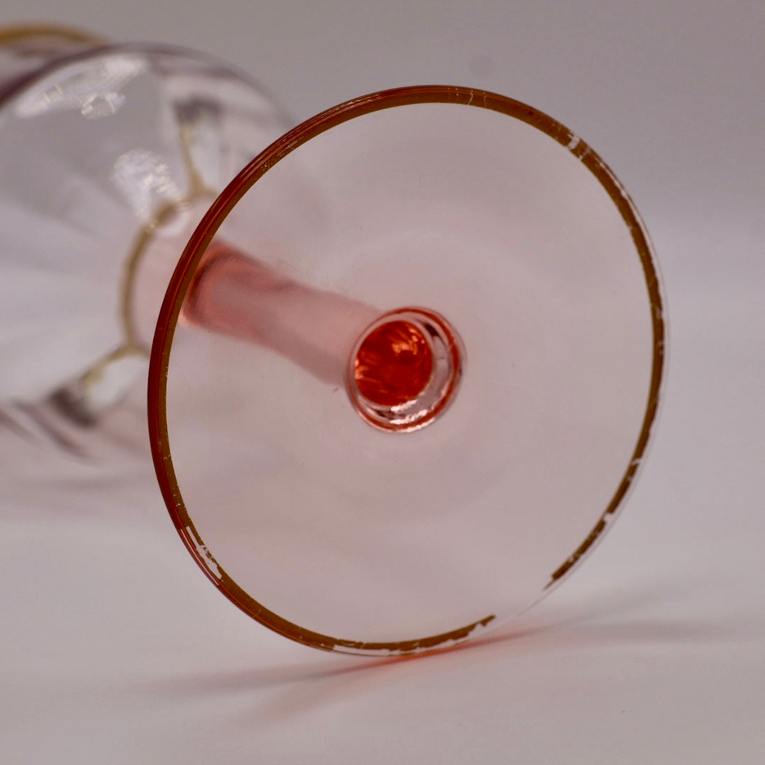 Tiffin-Franciscan Rambler Rose Pink & Gold Goblets (Set of 4)