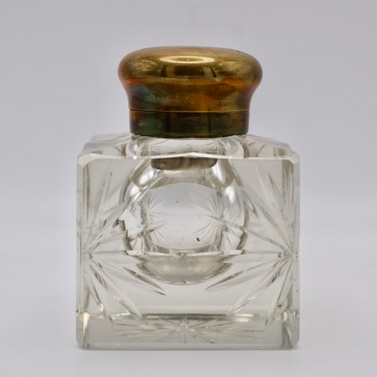1904 American Brilliant Cut Glass Inkwell with Gilt Hinged Lid – Kansas City Golf Championship Engraving