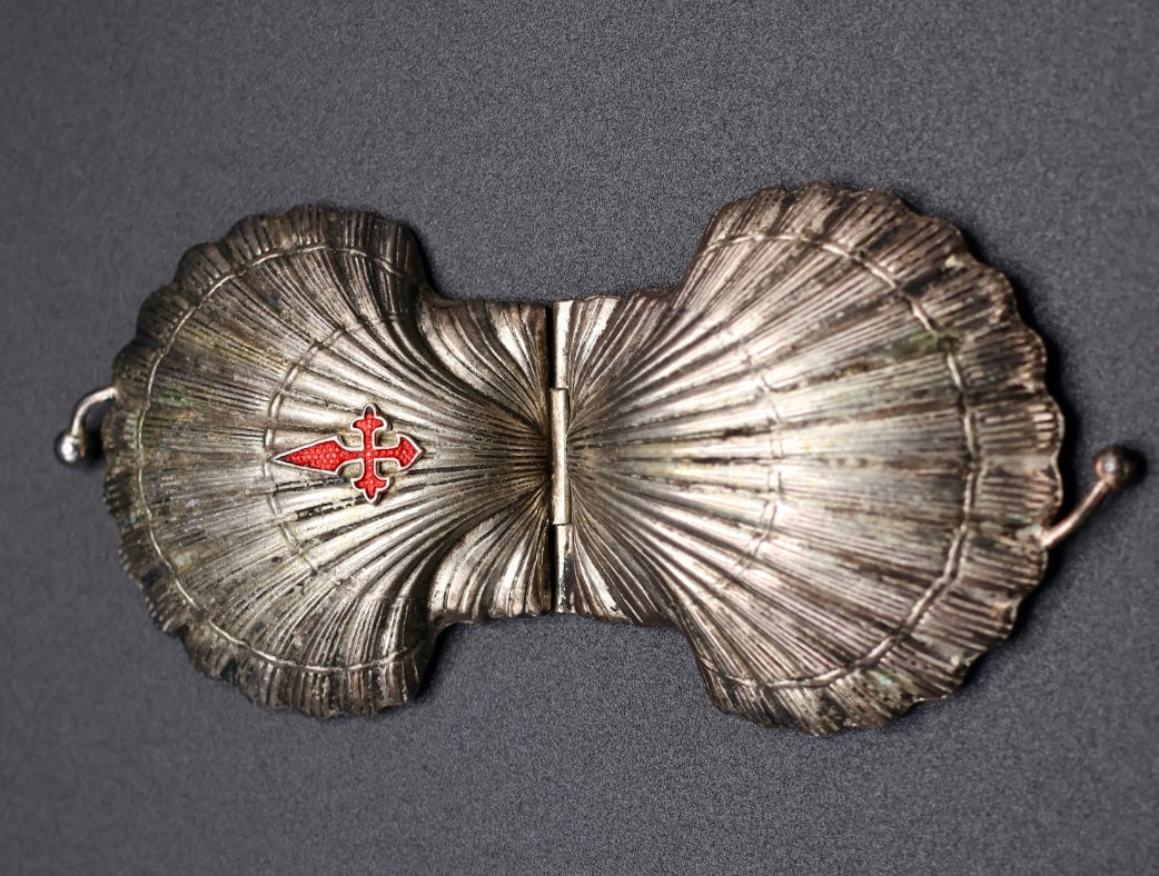 Antique Scallop Shell Rosary Case with Cross of Saint James (c. 1890–1920)