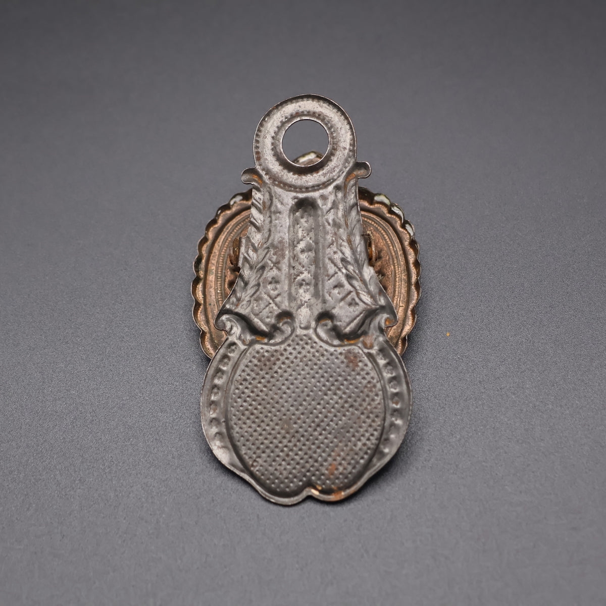 Antique Victorian Heart Letter Clip Pressed Metal c. 1890