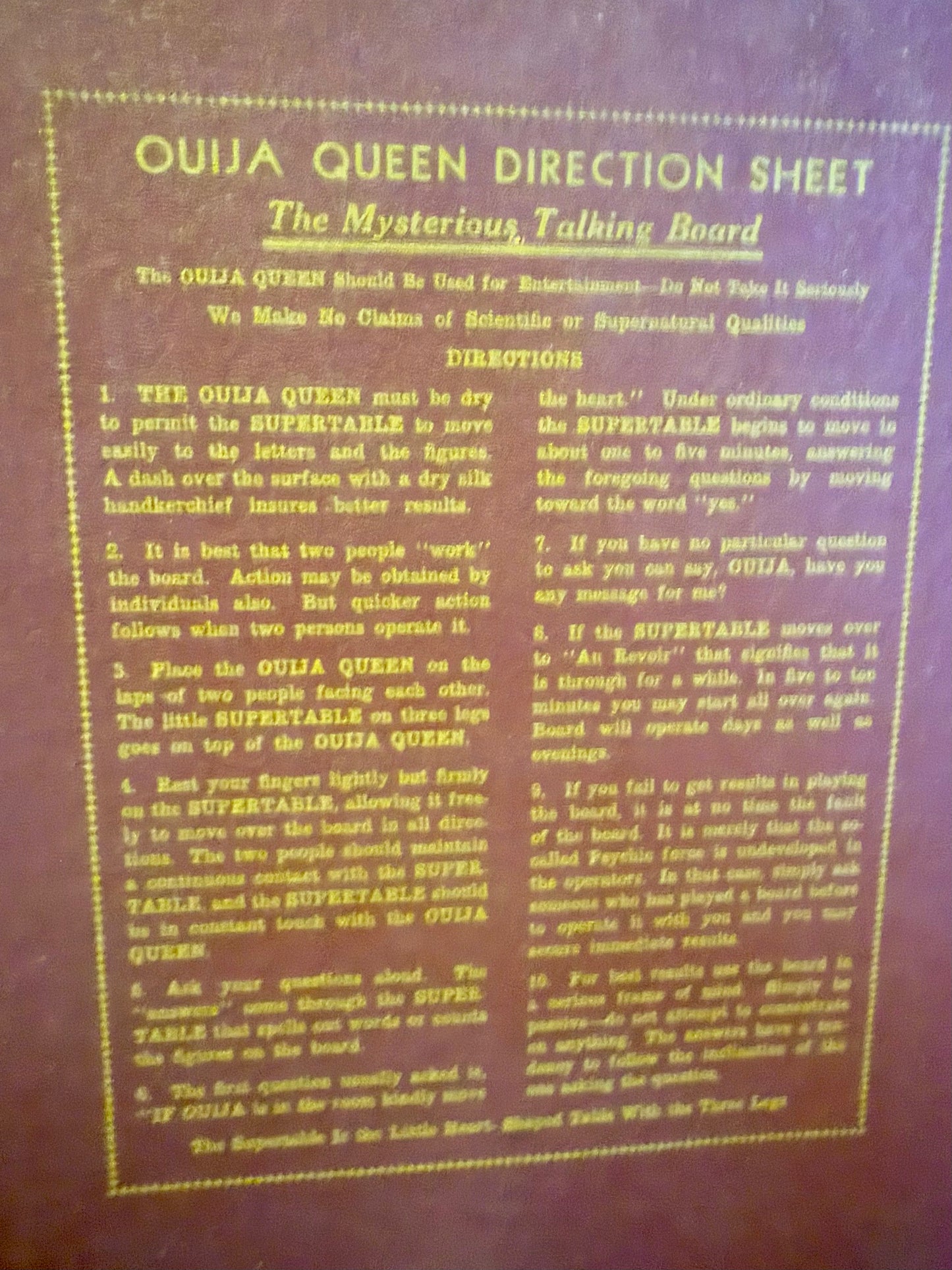 Ouija Queen Spirit Board