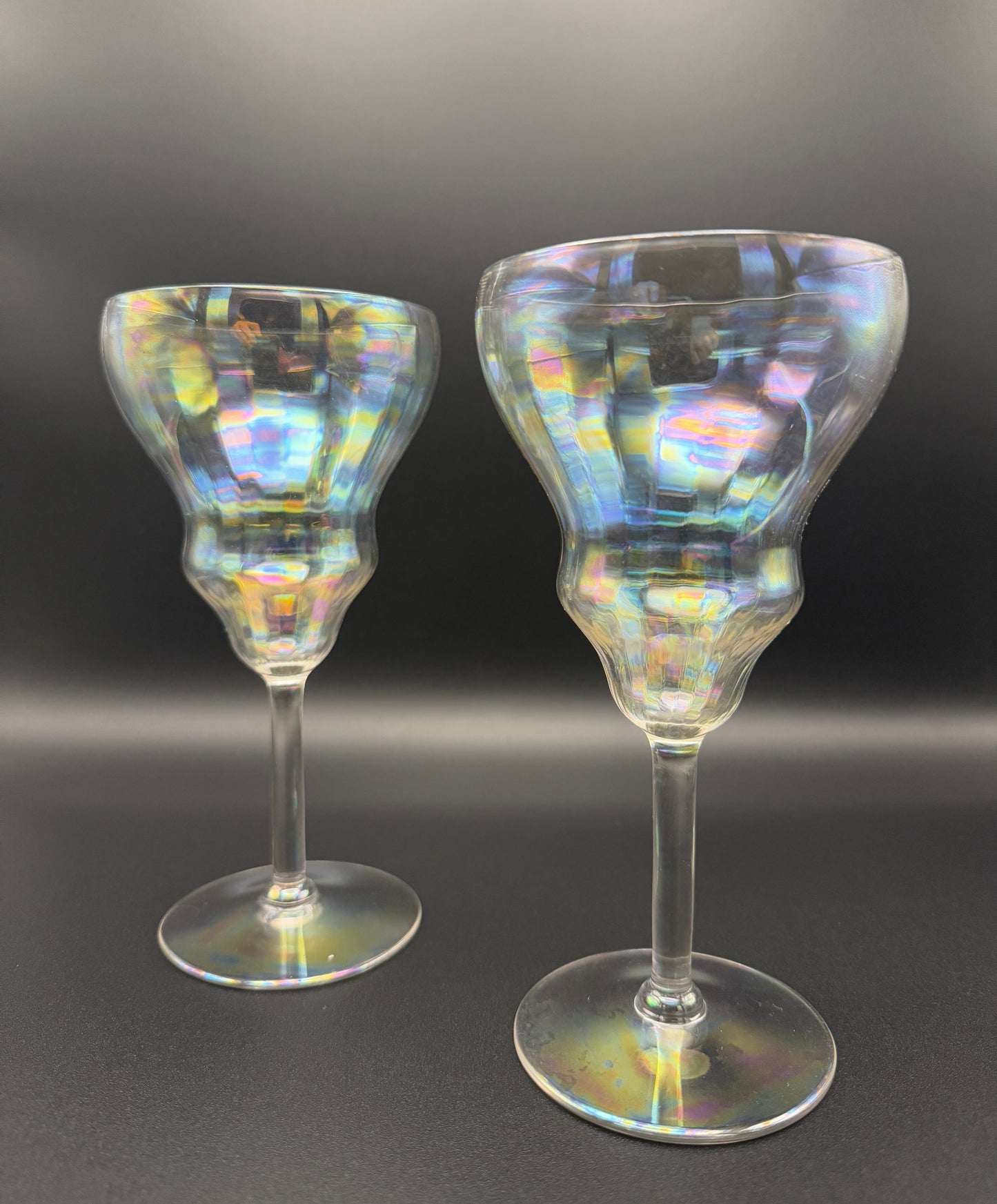 Fostoria Mother of Pearl Iridescent Water Goblets (Set of 2)