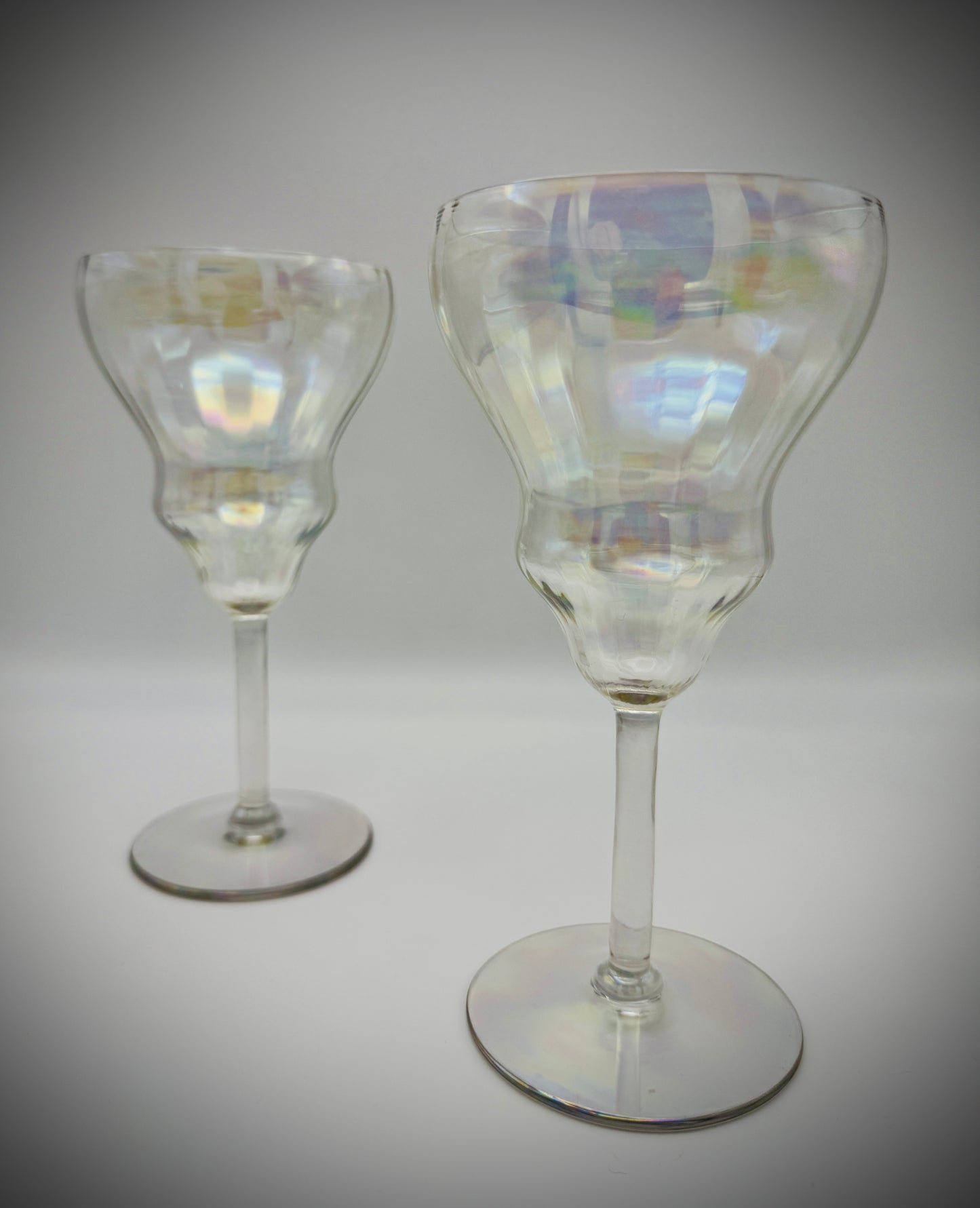 Fostoria Mother of Pearl Iridescent Water Goblets (Set of 2)