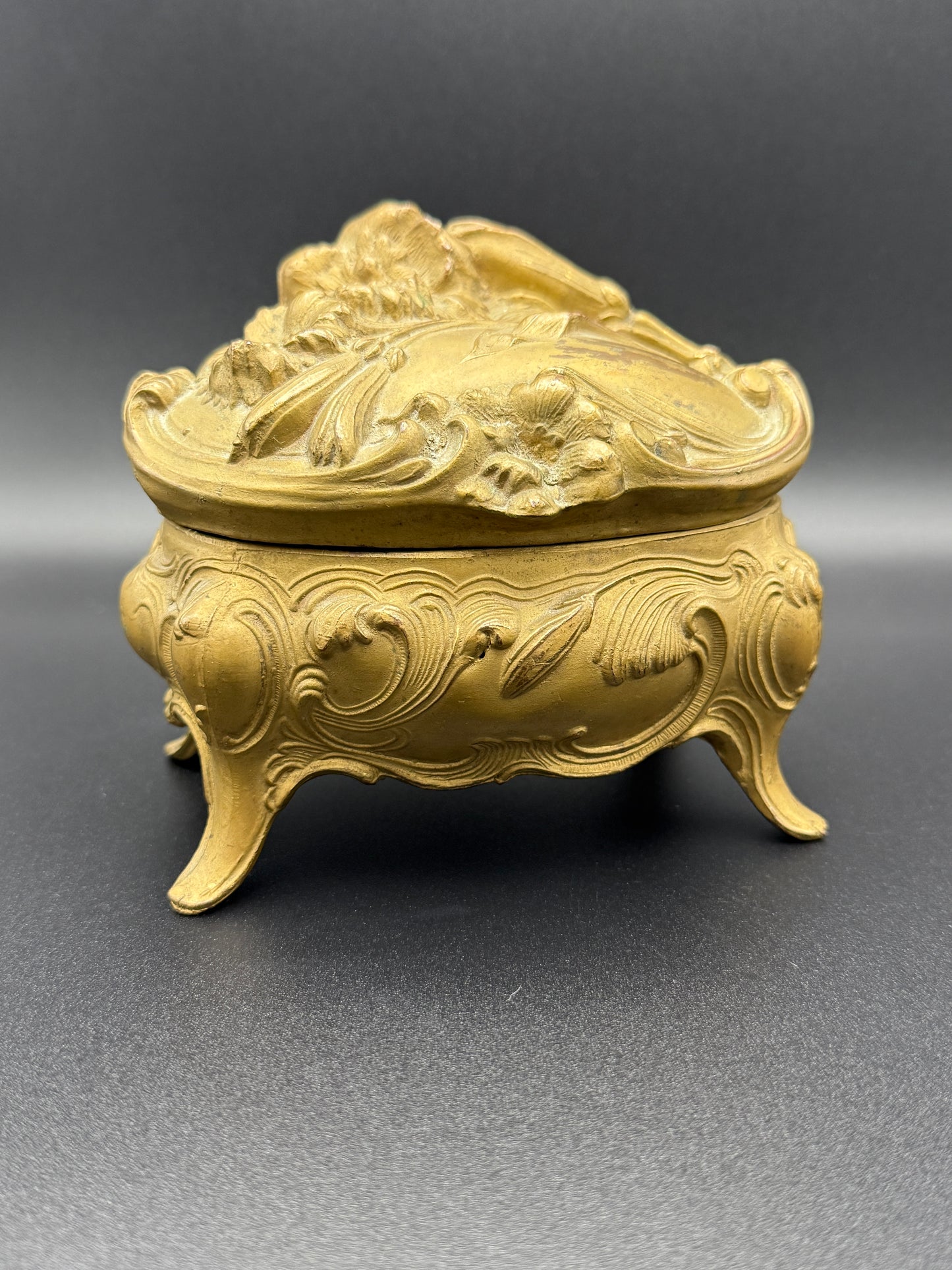 Antique Art Nouveau Jewelry Casket Marked “U.S.A."