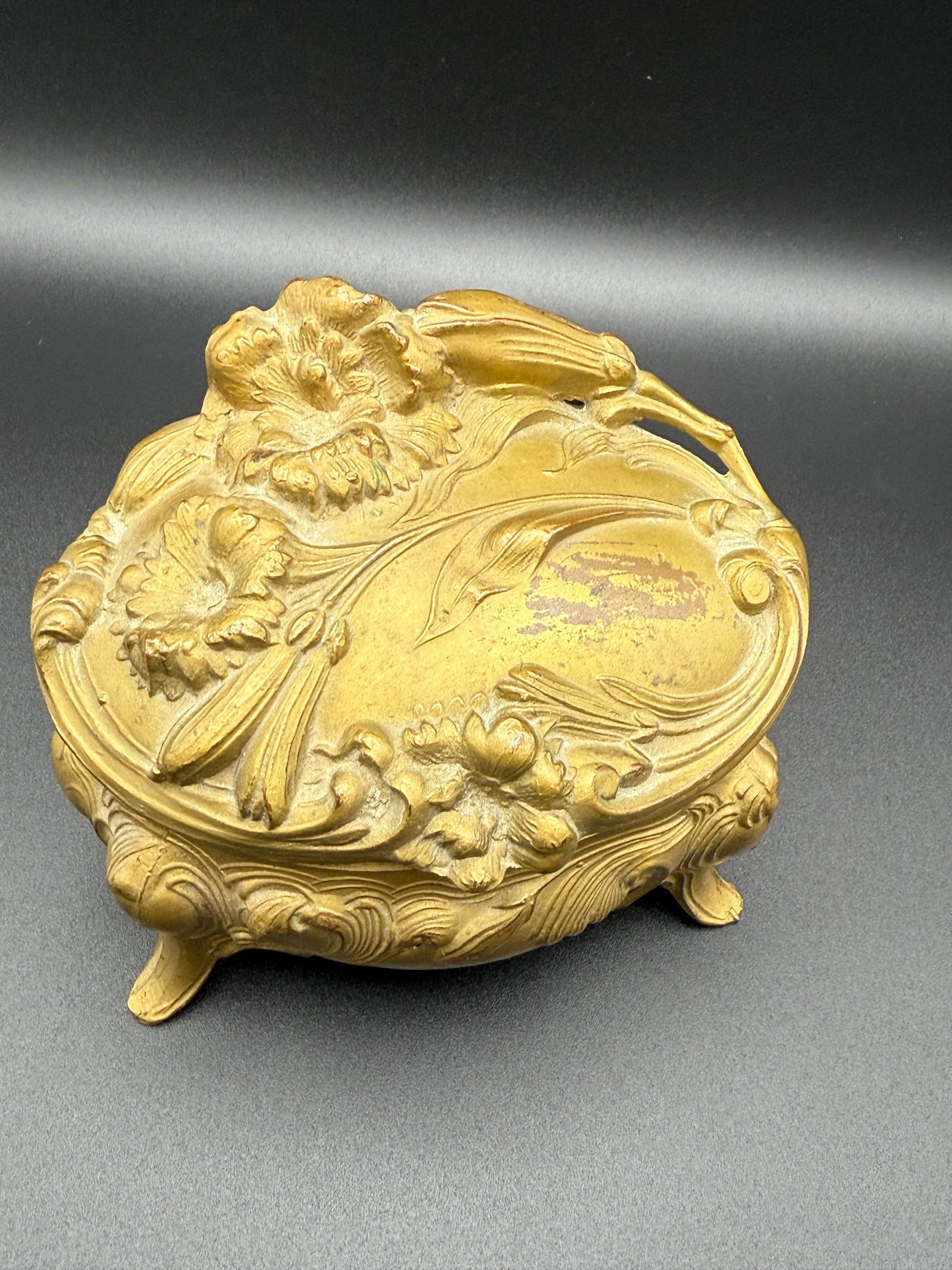 Antique Art Nouveau Jewelry Casket Marked “U.S.A."