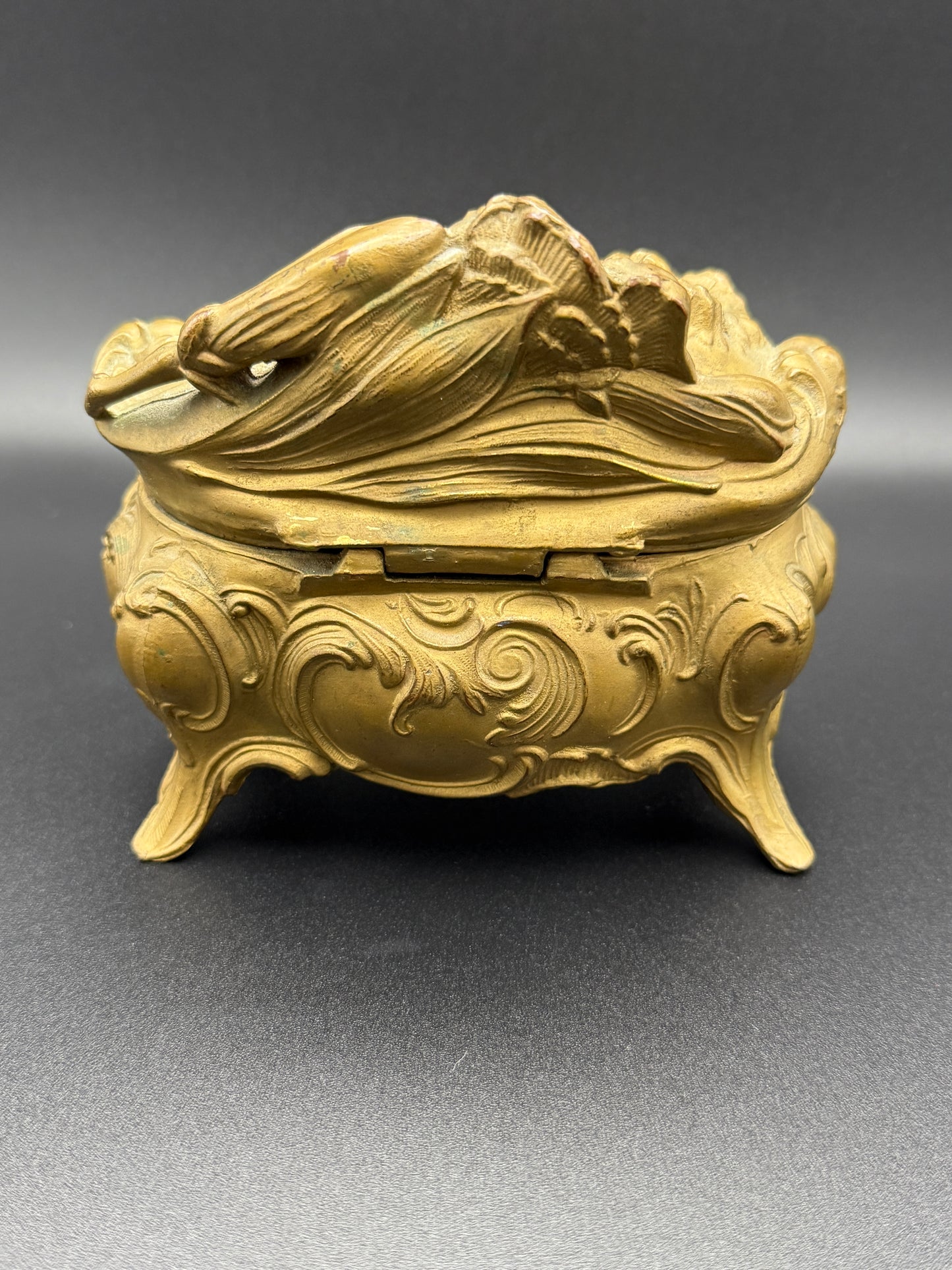 Antique Art Nouveau Jewelry Casket Marked “U.S.A."