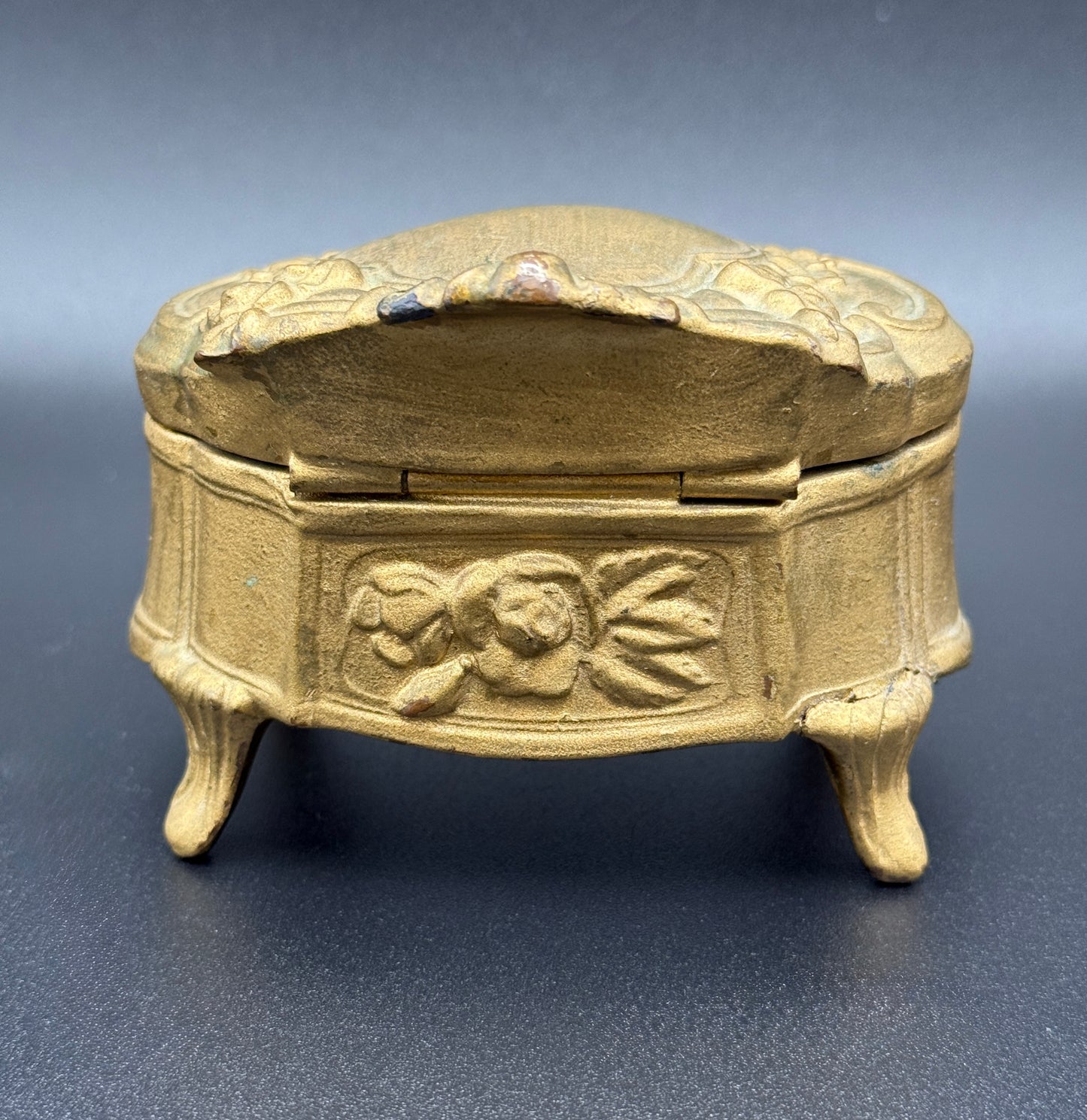 Antique B&W Heart Jewelry Casket (No. 115) c.1900