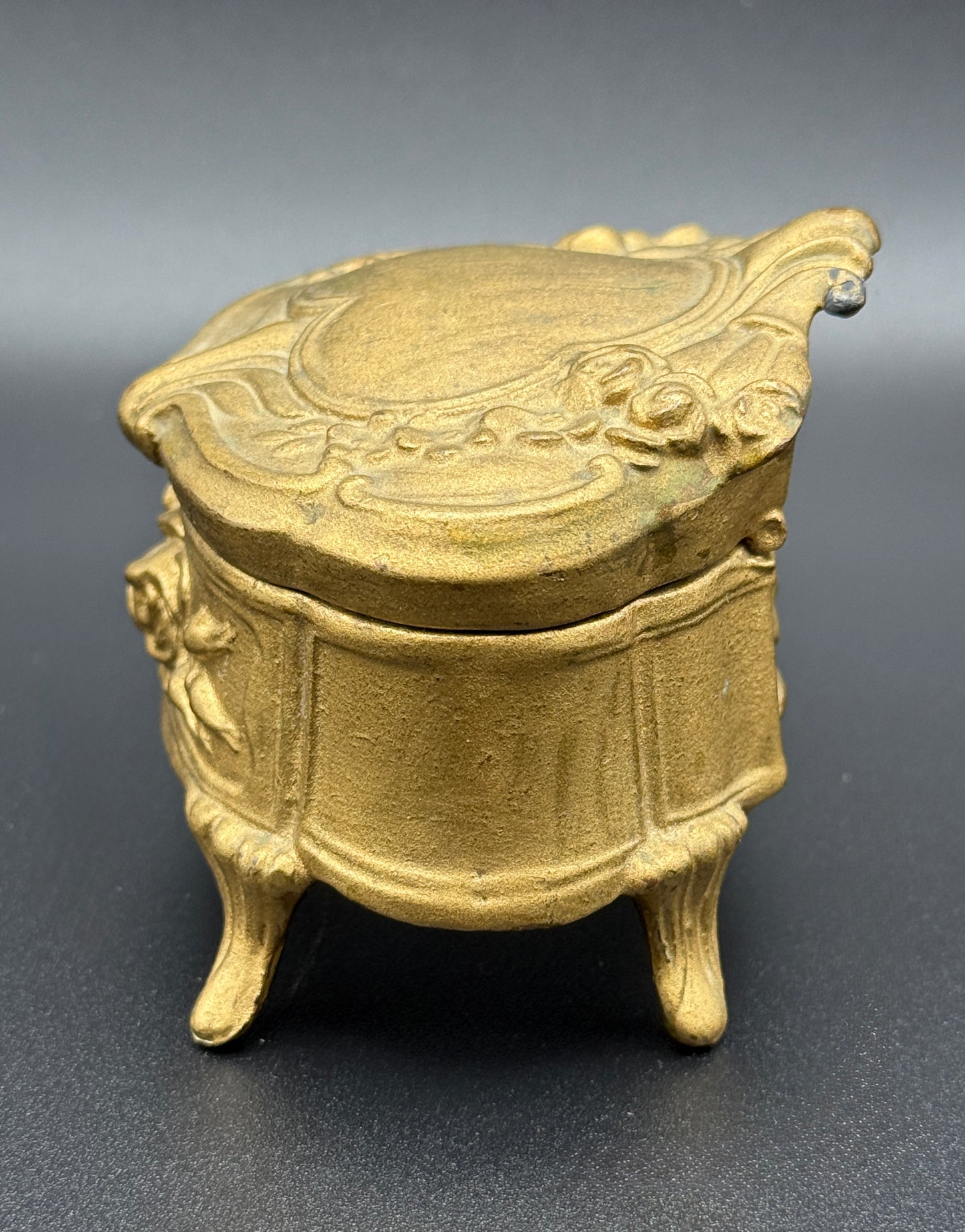 Antique B&W Heart Jewelry Casket (No. 115) c.1900