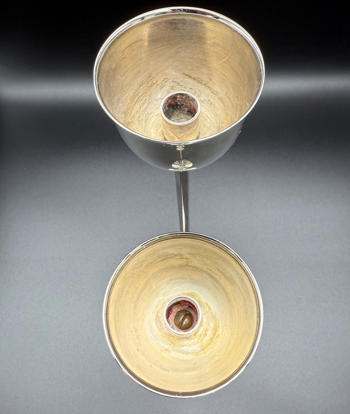 Mid-Century Silver-Plated Candlestick Pair by Wm. Adams