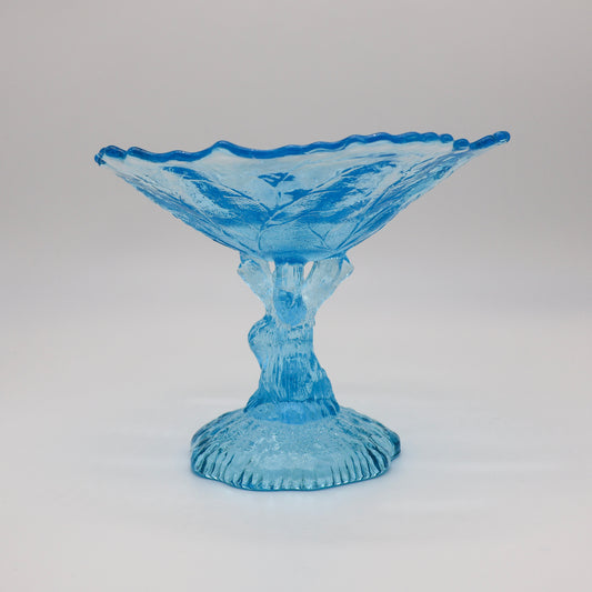 Portieux Vallerysthal Blue Glass Tree Compote