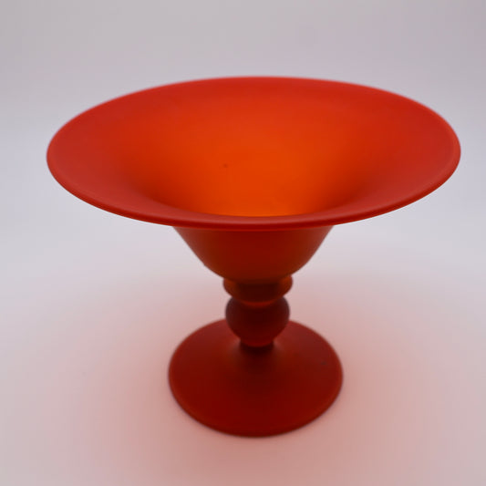 Tiffin Satin Ruby Red Glass Compote