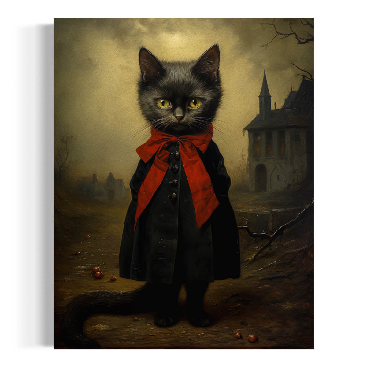 Victorian Black Cat Art Print (8" x 10")