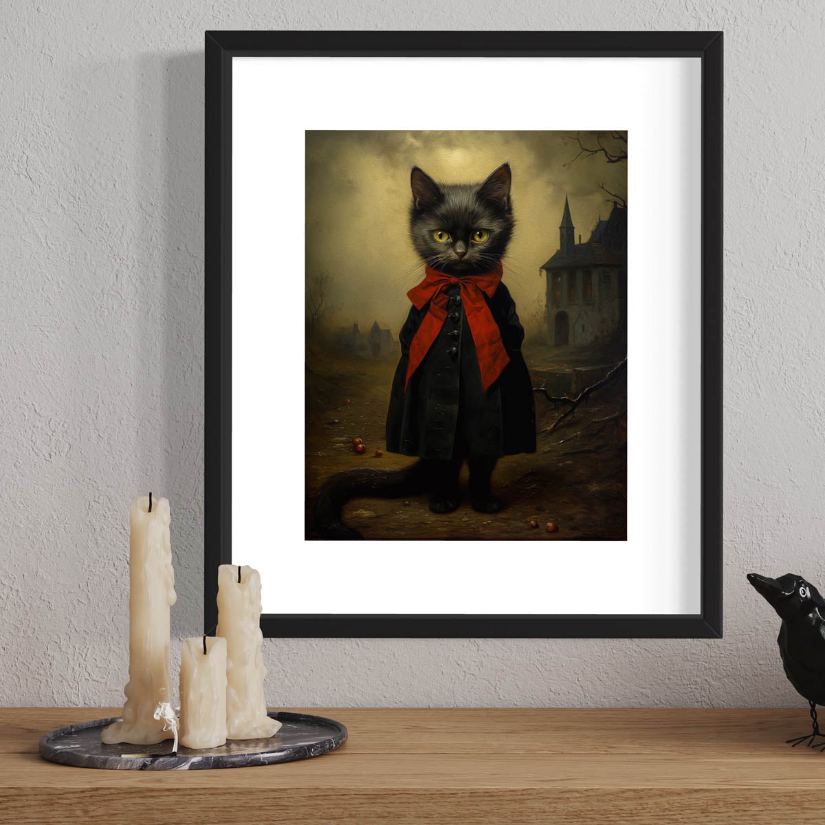 Victorian Black Cat Art Print (8" x 10")