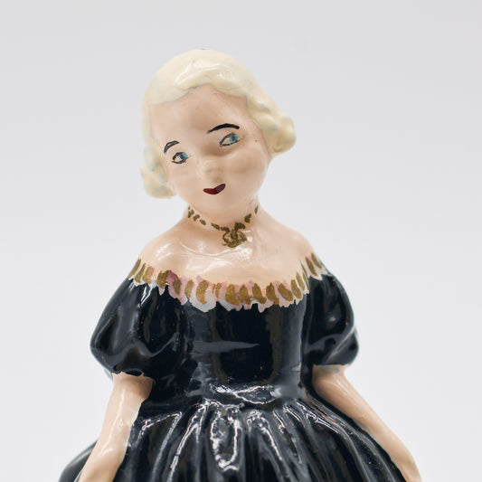 Victorian Lady in Black Dress