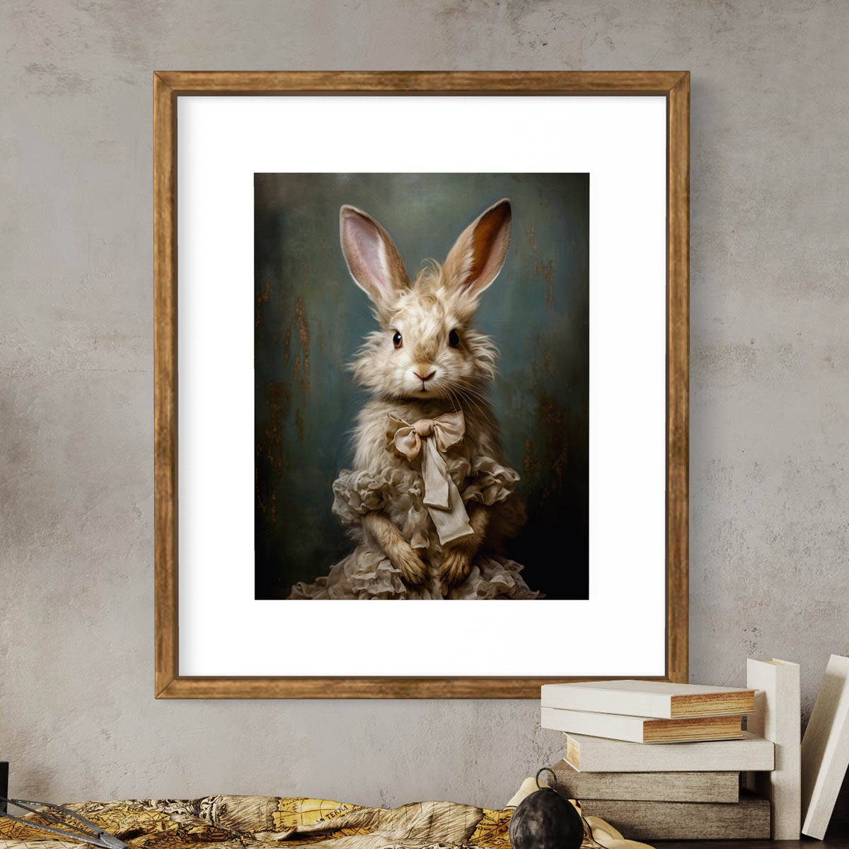 Victorian White Rabbit Art Print (8" x 10")