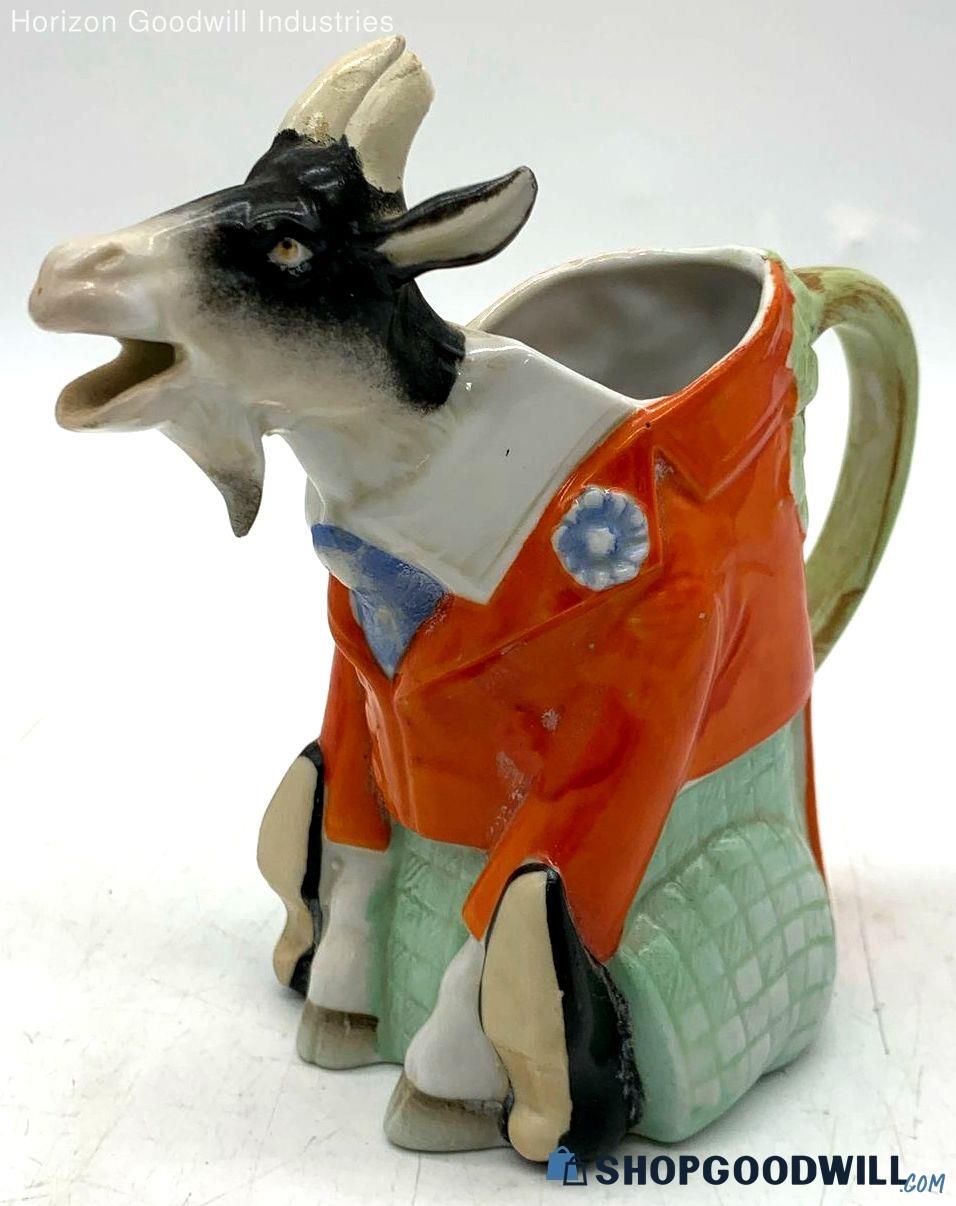 1920's Germany Schafer & Vater Hand Painted Billy Goat Creamer