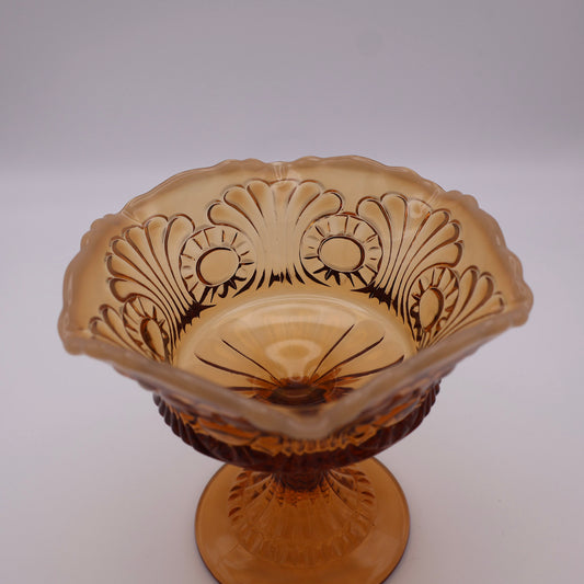 Vintage Fenton Caramel Opalescent Compote