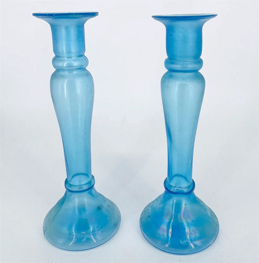 Dugan Celeste Blue Candlesticks