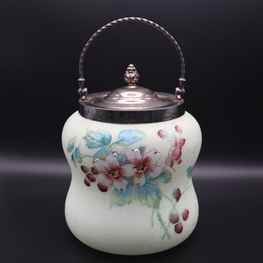 Biscuit Jar with Flowers and Berries