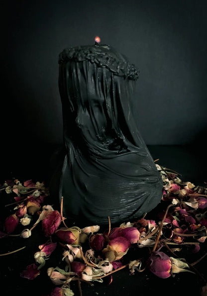 Black Veiled Madonna Candle