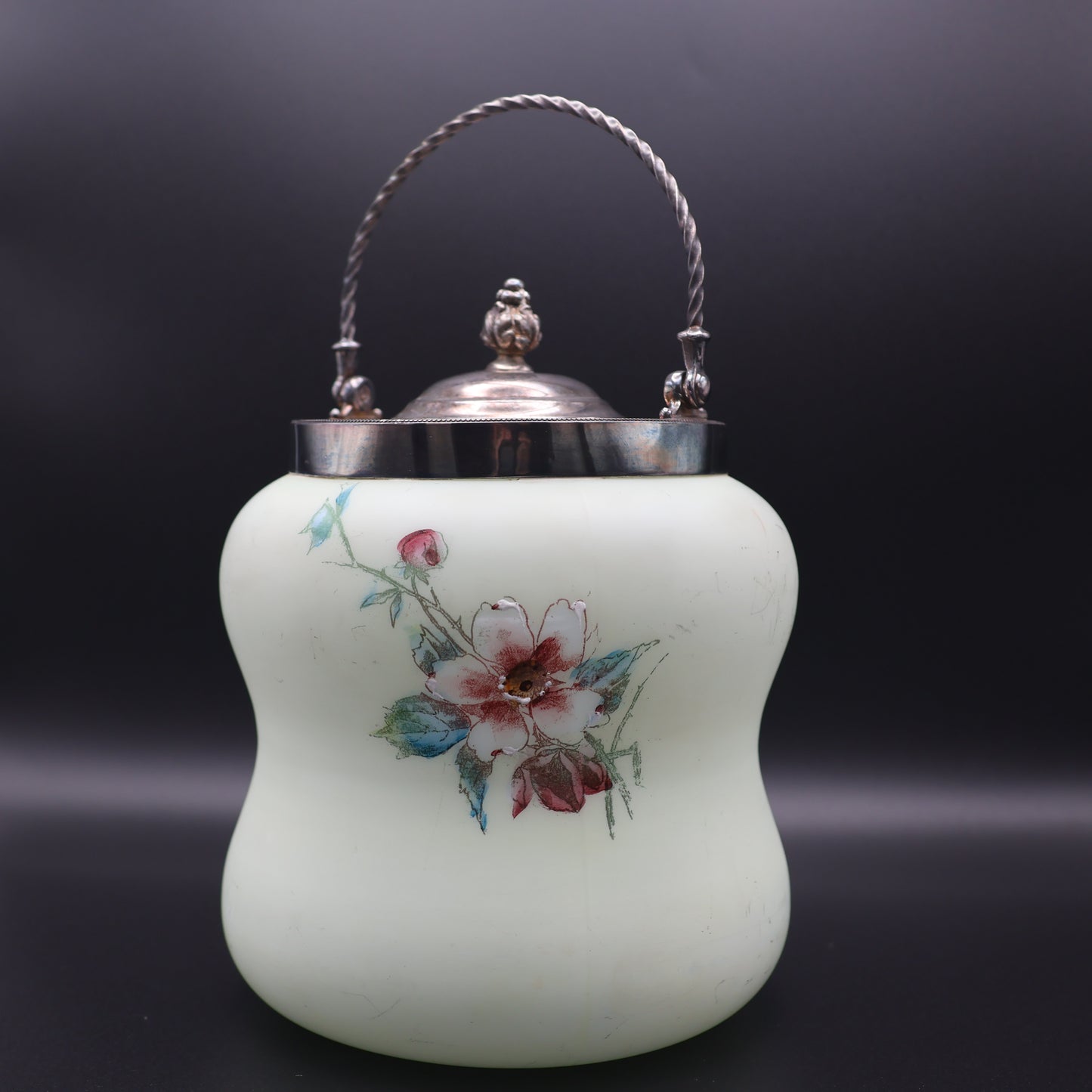 Biscuit Jar with Flowers and Berries