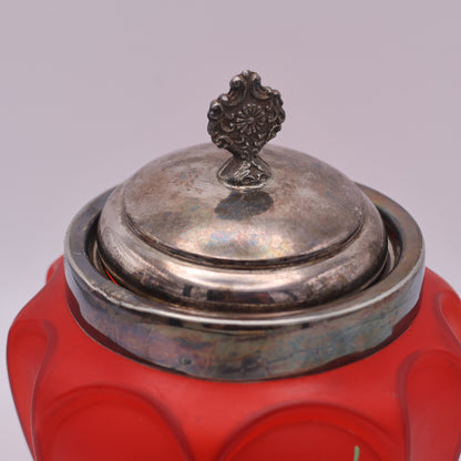 Red Satin Biscuit Jar