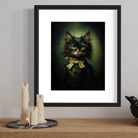 Victorian Gentleman Cat Art Print (8" x 10")