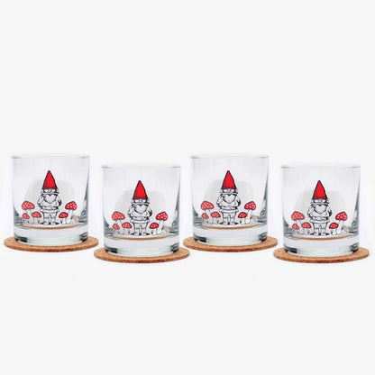 Forest Gnome Cocktail Glasses set/4