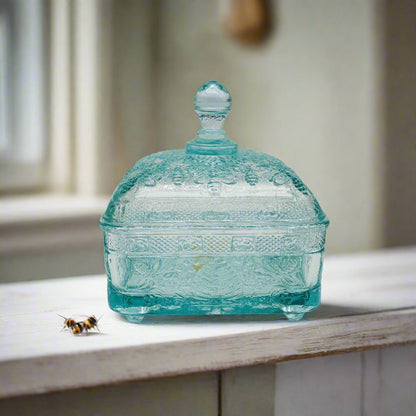 Tiara Glass Honey Bee Glass Candy Dish