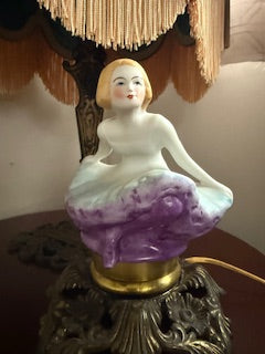 Art Deco Fulper Ballerina Perfume Lamp with Cast Metal Base
