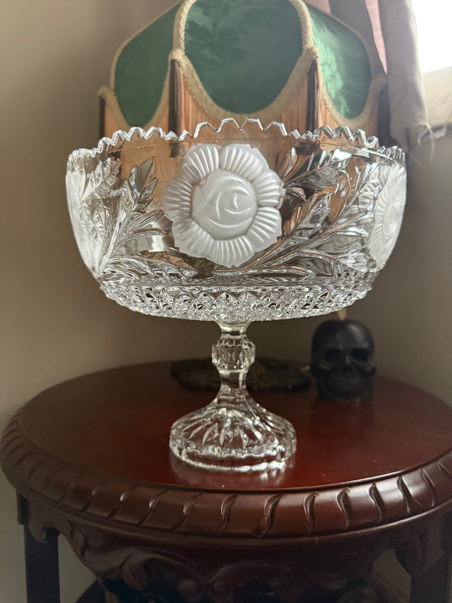 Lead Crystal Rose Compote