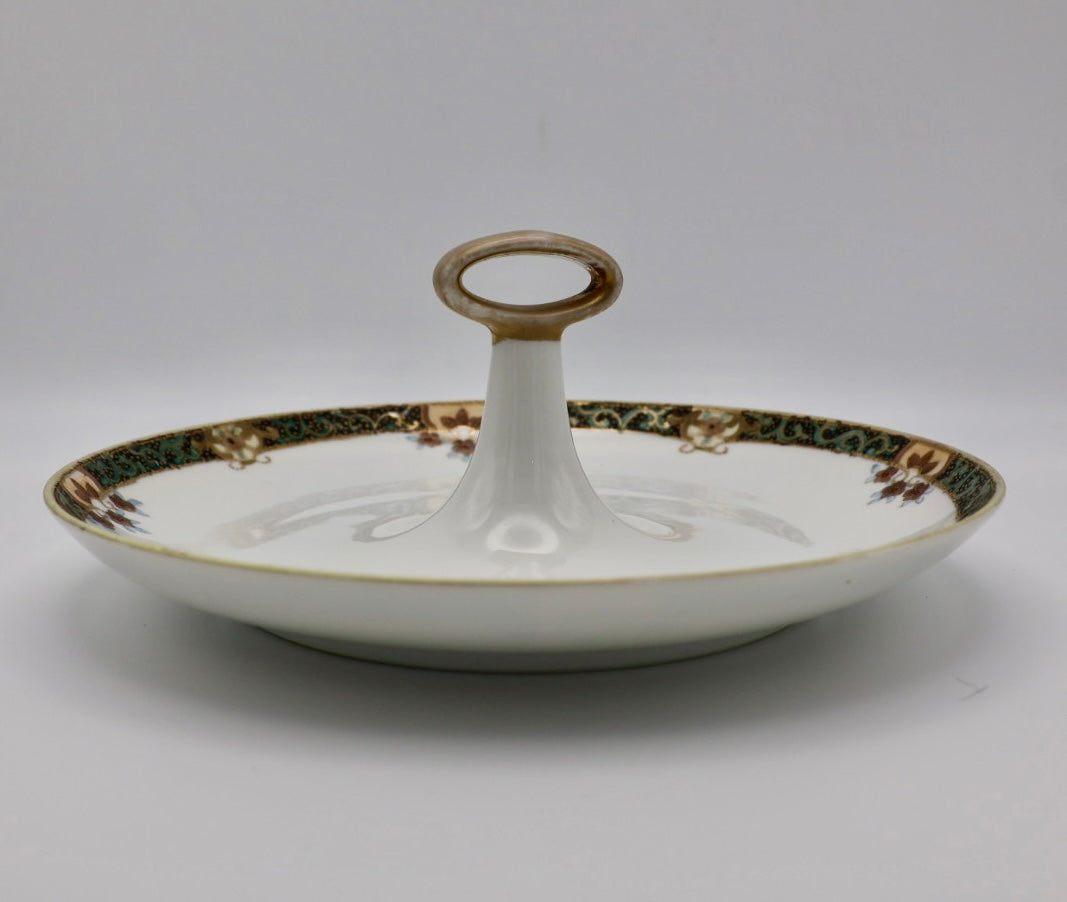 Antique RC Nippon Hand-Painted Handled Serving Dish
