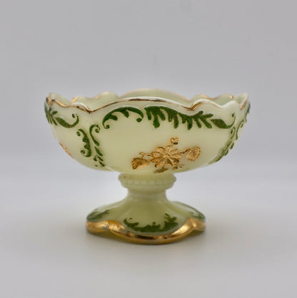 Northwood "Intaglio" Victorian Custard Glass Compote (as-is)