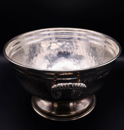 Vintage Mid-Century Mexican Hammered Silverplate Lidded Tureen