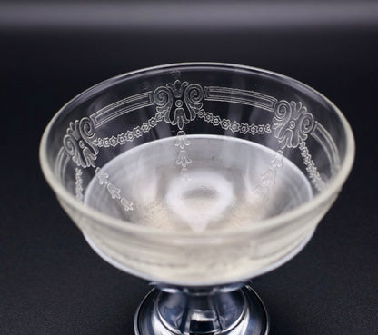1930's Depression Era Glass & Chrome Sorbet Cups (set of 2)