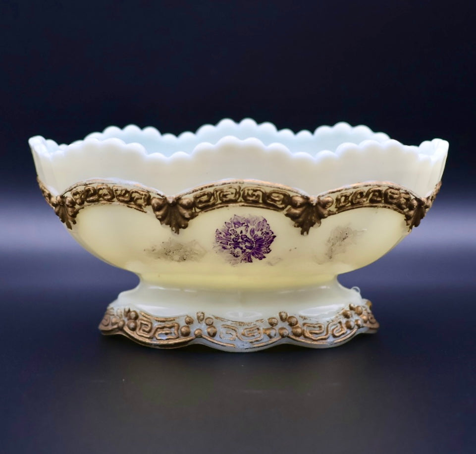 Northwood “Chrysanthemum Sprig” Custard Glass Bowl (1888)