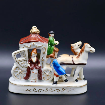 Pico Japan Hand Painted Horse Stage Coach Figurine
