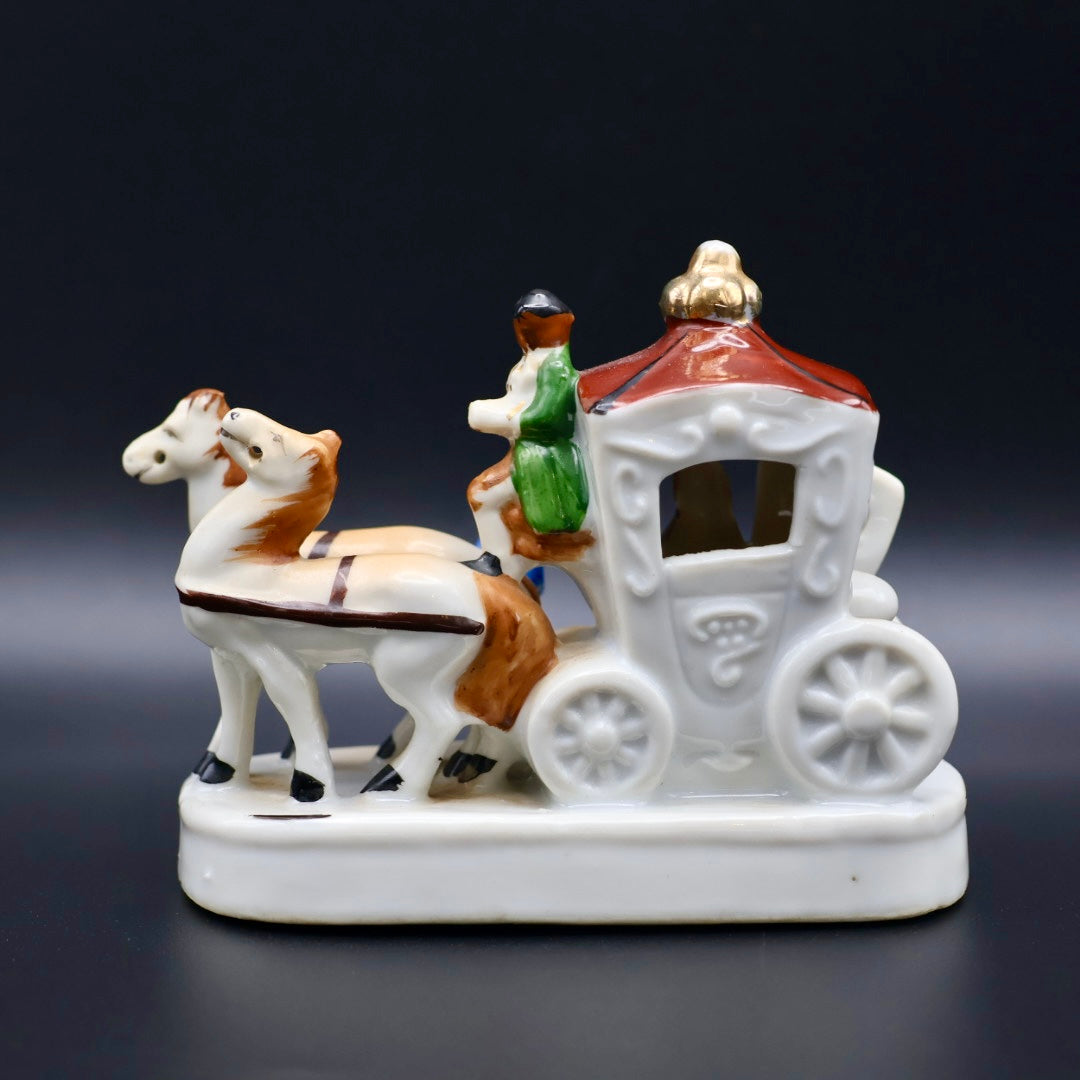Pico Japan Hand Painted Horse Stage Coach Figurine