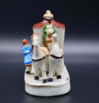Pico Japan Hand Painted Horse Stage Coach Figurine