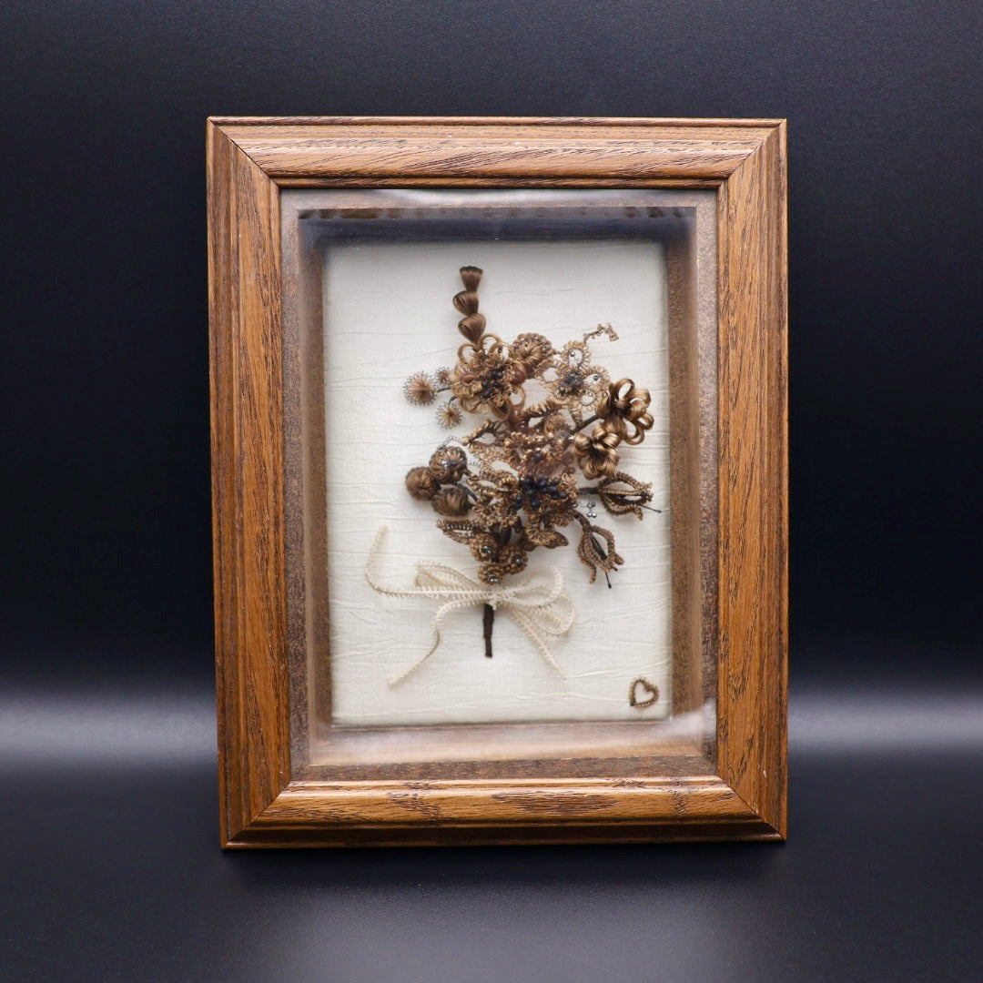 Antique-Style Hairwork Bouquet (made in MN, 1990s)