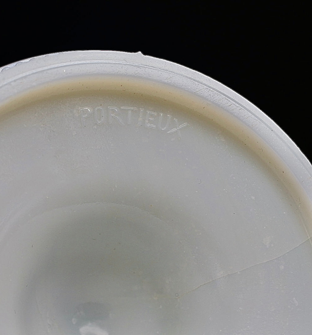 Portieux Vallerysthal Opaline Milk Glass Mermaid Candlestick