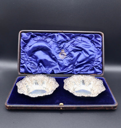 1895 Victorian Sterling Silver Bon Bon Dishes by Sanderson Brothers