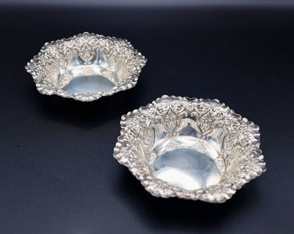 1895 Victorian Sterling Silver Bon Bon Dishes by Sanderson Brothers