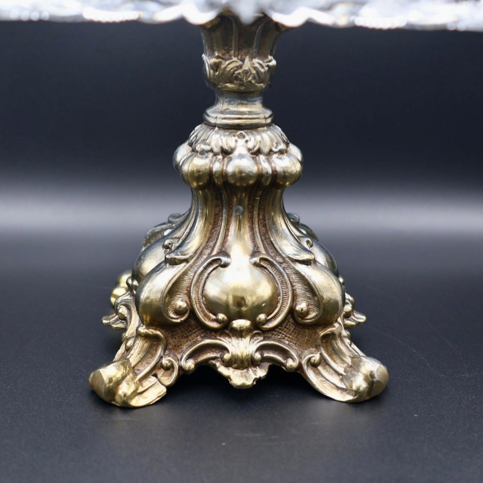 Crystal and Brass Centerpiece Stand