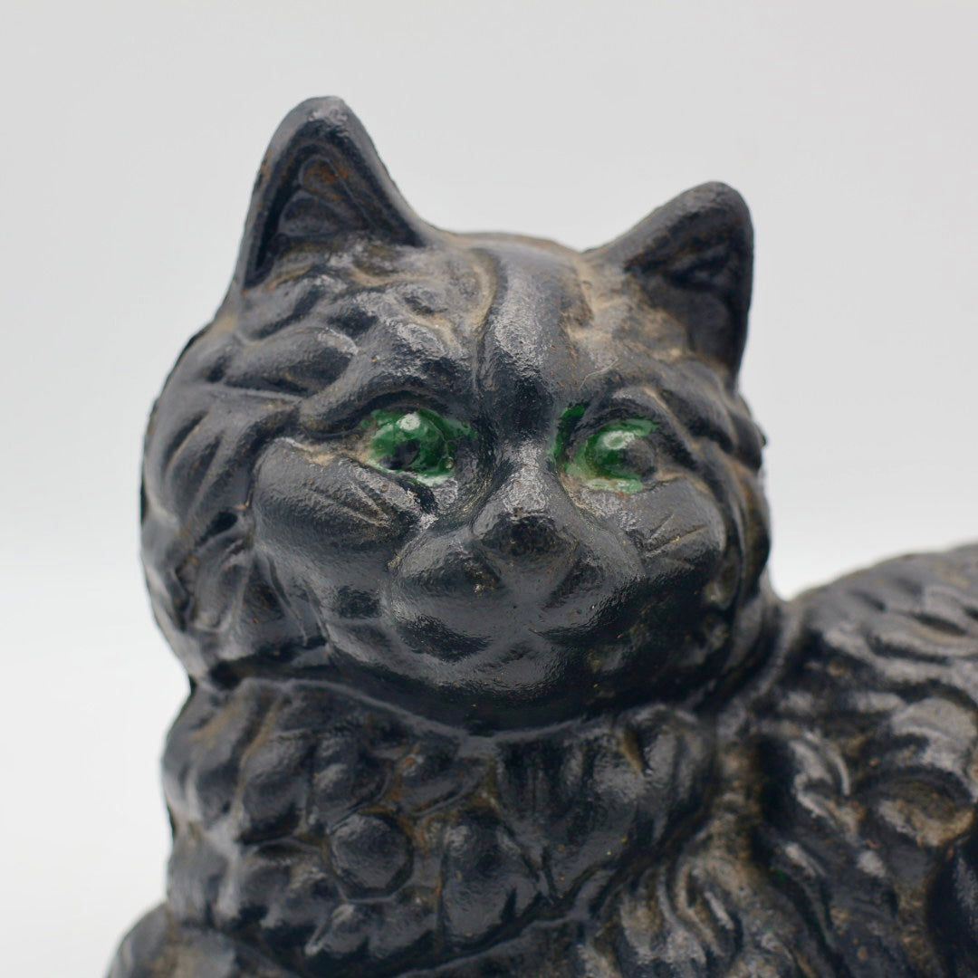 Antique Cast Iron Black Cat Figurine- Hubley-Style