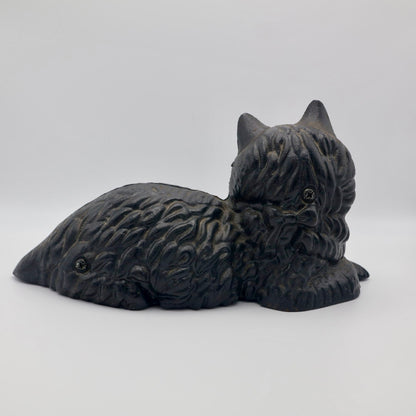 Antique Cast Iron Black Cat Figurine- Hubley-Style