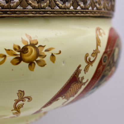 Antique European Porcelain Urn with Gilt Spelter Handles (c. 1890–1910)