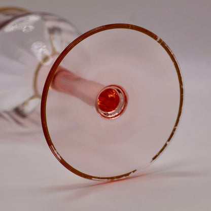 Tiffin-Franciscan Rambler Rose Pink & Gold Goblets (Set of 4)